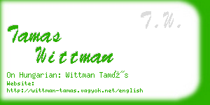 tamas wittman business card